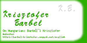 krisztofer barbel business card